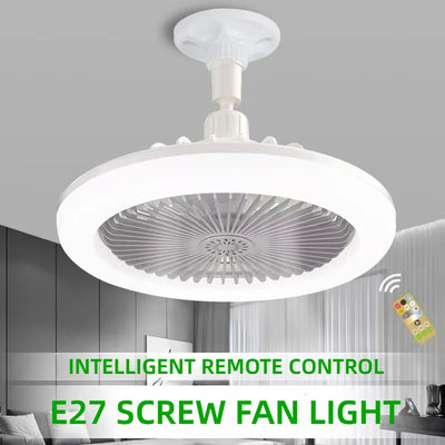 Rotatable 3-in-1 ceiling fan with light in bedroom